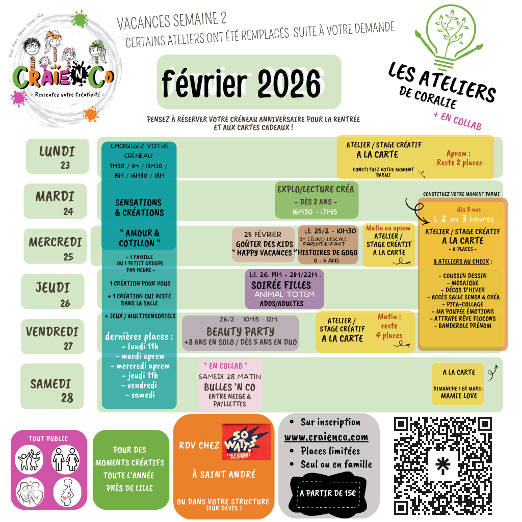 vacances lille fevrier 2026